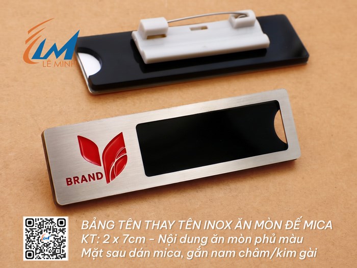 BẢNG TÊN THAY TÊN INOX ĂN MÒN DÁN MICA