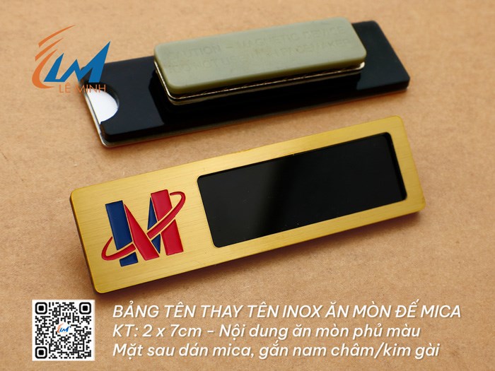 BẢNG TÊN THAY TÊN INOX ĂN MÒN DÁN MICA
