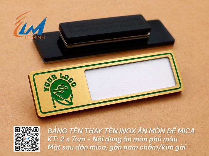 BẢNG TÊN THAY TÊN INOX ĂN MÒN DÁN MICA
